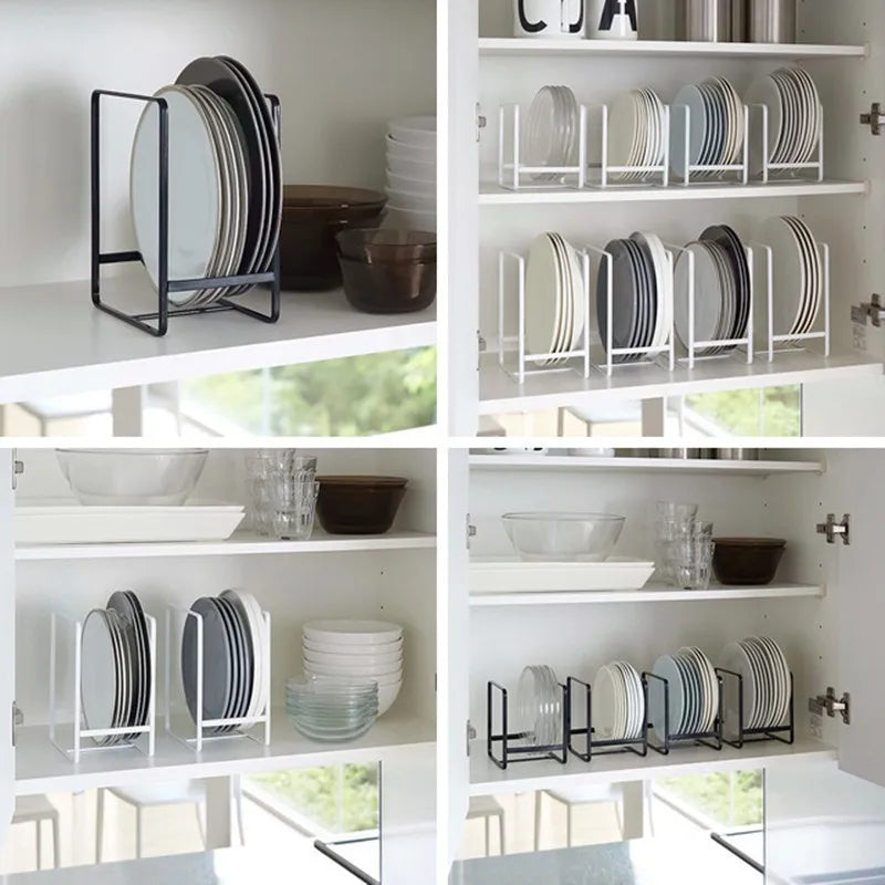 kitchen cabinet plate storage countertop dish rack drawer dinner plate partition drain rack layered storage rack