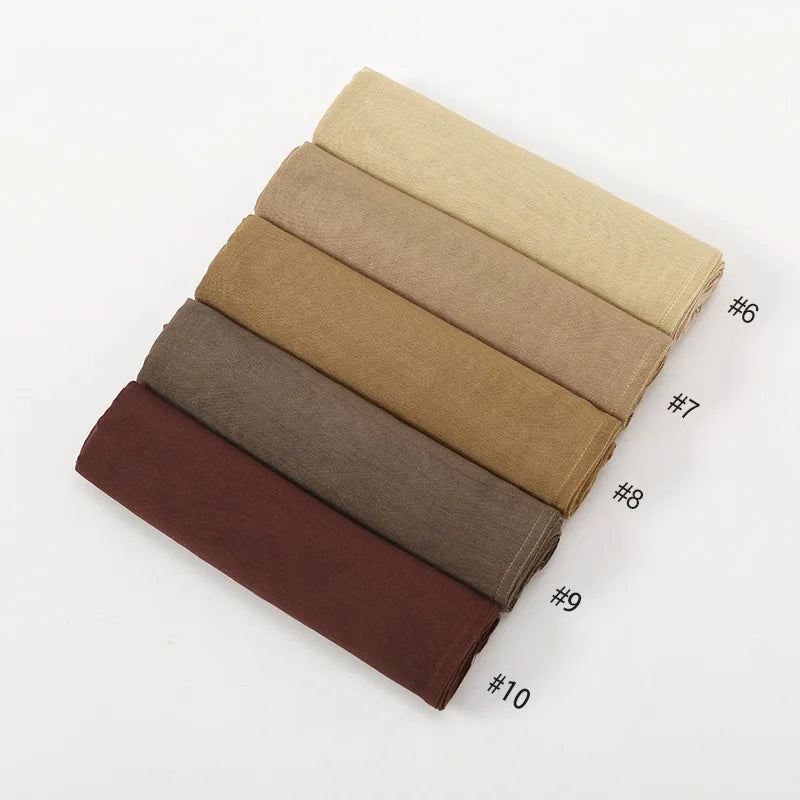 New Muslim Hijabs for Women Scarf Thin Plain Shawls Femme Musulman Soft Viscose Rayon Headscarf Islamic Turban Headband 190x85cm