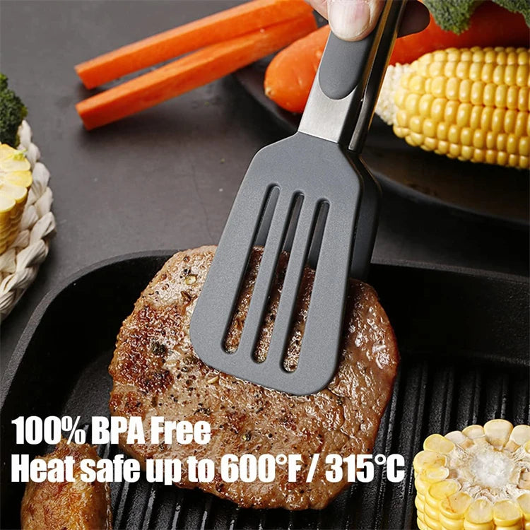 LMETJMA Kitchen Tongs Silicone Food Tongs Non Stick Cooking Serving Tongs For BBQ Salad Steak Pasta Spaghetti Noodles JT302