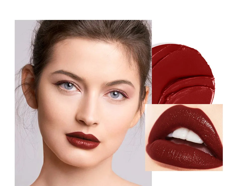 High Quality Popfeel Waterproof Lasting Matte Luxury Velvet Lipstick Make up Smudge-Free Pigmented Lipsticks Lip Gloss Cosmetics