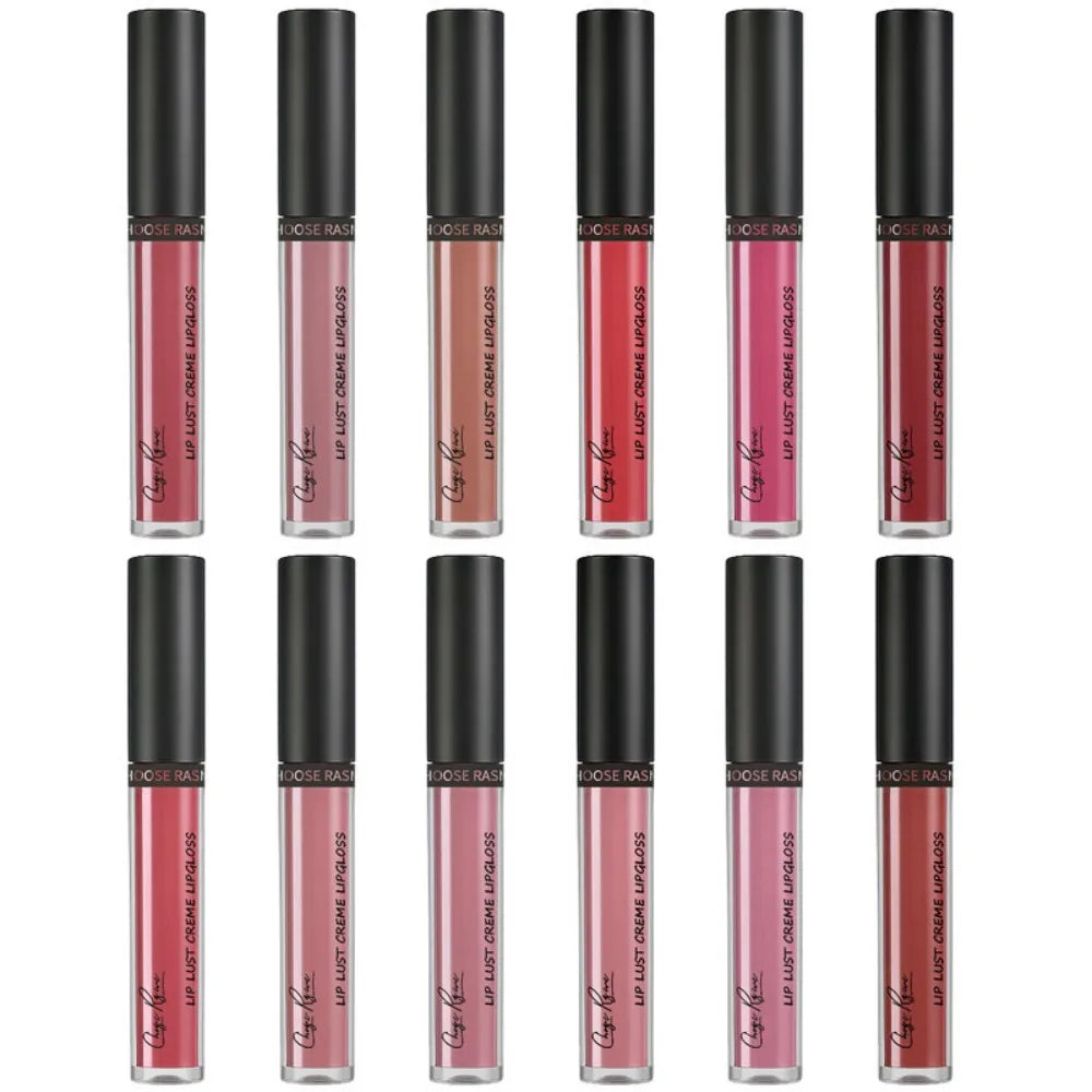 12 Colors Sexy Women Lipstick Waterproof Long Lasting Moist Lip Gloss Vivid Colorful Lipgloss Women Makeup maquiagem