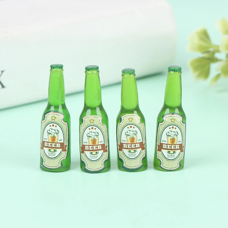 1 Set 1/12 Miniature Wine Bottles Dollhouse Kitchen Accessories - Mini Dolls House Living Room Accessories Beer Drink Bottles