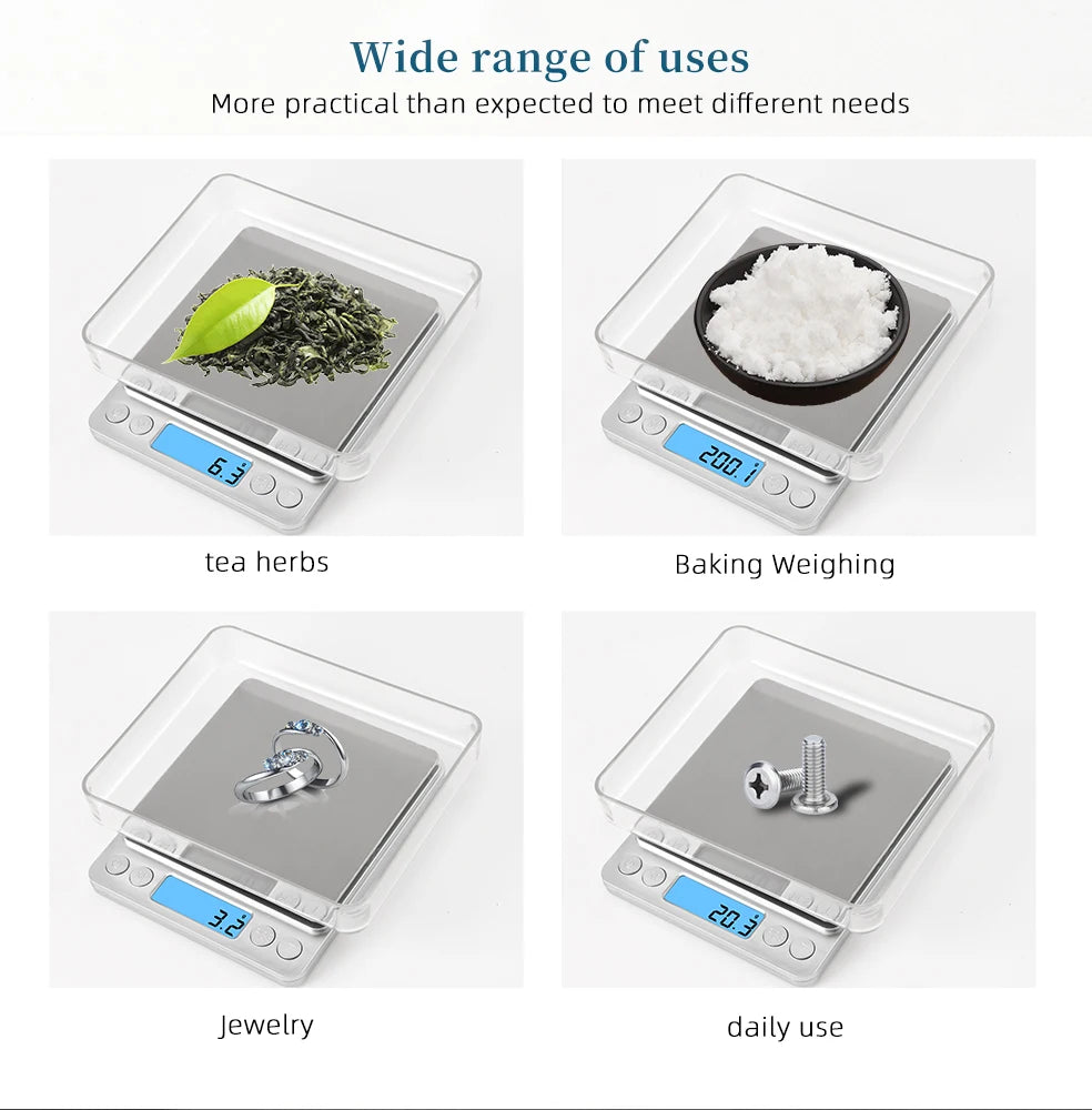 Multiple specifications Digital Scale Precision Scales Jewelry Weighing For Food Diet Postal Balance Measuring LCD Electronic