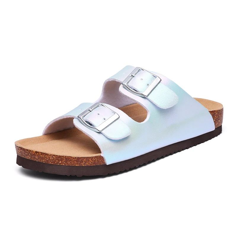 Kidmi New Women Sandals With Three Straps Summer Nonslip Sandals Casual Ladies Beach Sandals Soft Holiday Pool Cloud Sandals