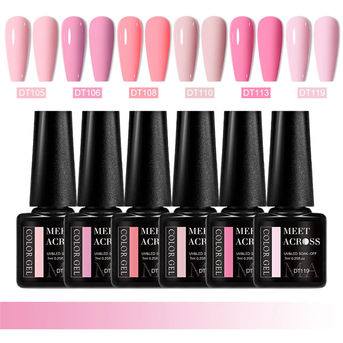 6pcs Gel Nail Polish Set HEMA Free 7ml Semi Permanent Soak Off UV Gel Varnish Nail Art Decoration Summer Nails Nail Supplies DIY