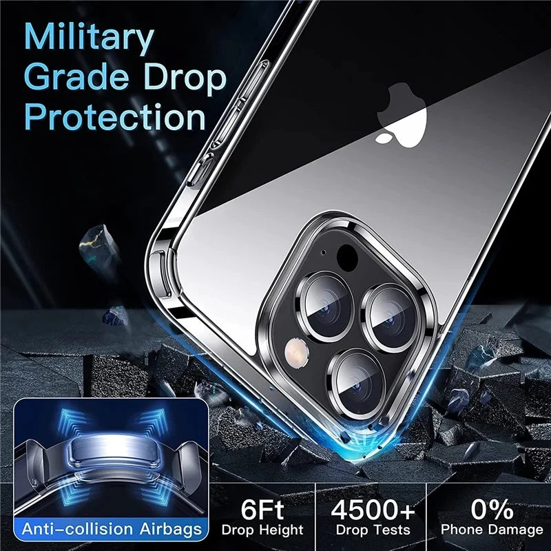 Clear Phone Case For iPhone 14 11 12 13 15 Pro Max Silicone Soft TPU Cover Case For iPhone 12 13 Mini 14 Plus 16 Plus Back Cover