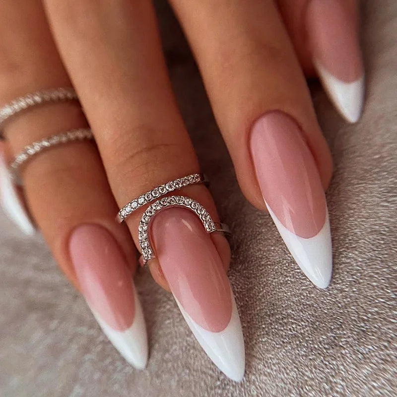 24Pcs/Set Love Ballerina Press on Nails Sets Free False Nails Adhesive Full Cover Artificial Art Fake Nail Professional Material