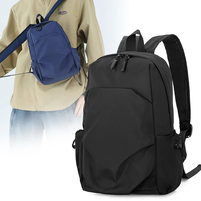 HOMEFISH Fashion Mini Men's Black Backpack 2026 Canvas Waterproof Travel Shoulder Bag Small Designer School Male Backpacks
