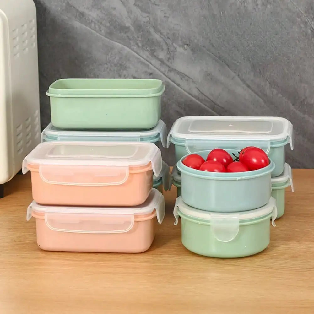 2pcs Mini Refrigerator Crisper Lunch Box Kitchen Bento Box Leakproof Food Container for Camping and Picnic Home Supplies
