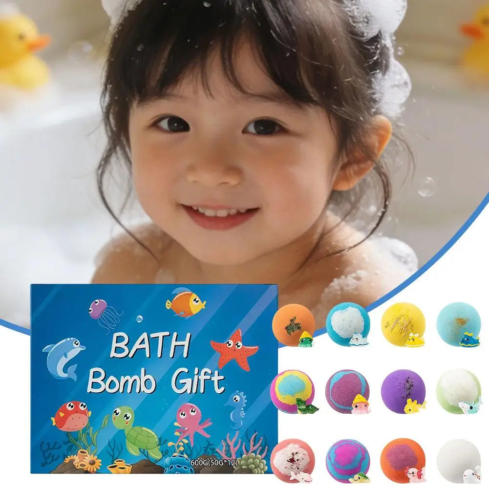 50gx12 Bath Bombs For Kids With Surprise Toys Inside For Kids Boys And Girls Holiday Bubble Bath With Cheerful Scent