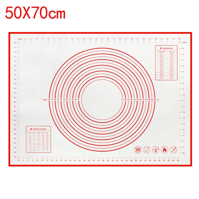 UNTIOR 1PCS Silicone Baking Mat Kneading Pad Dough Mat Pizza Cake Dough Maker Kitchen Cooking Grill Non-Stick Gadgets Bakeware
