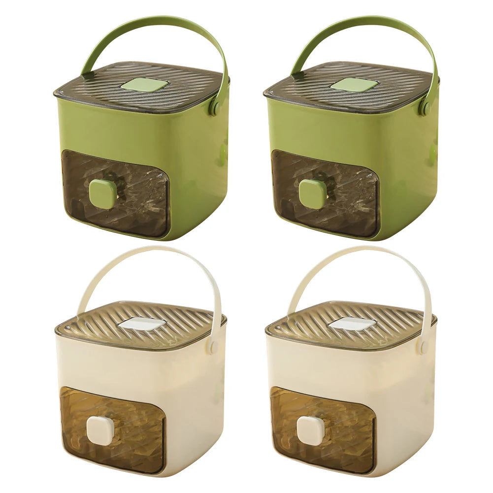 Portable Ice Maker with Handle & Storage Drawer Countertop Ice Cube Maker Compact Ice Maker Machine for Household & Outdoor Use