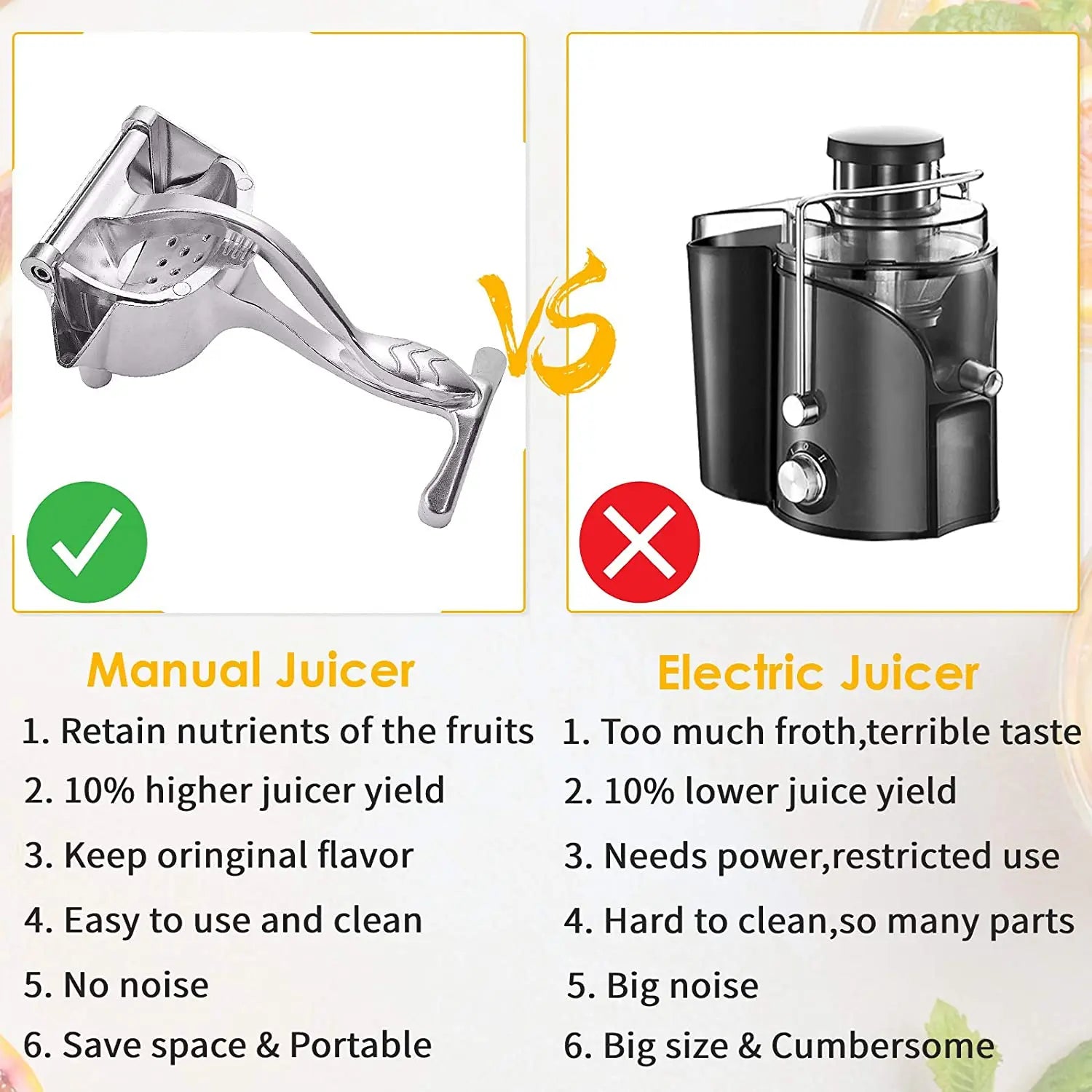2024 Manual Juice Squeezer Aluminum Alloy Hand Pressure Juicer Pomegranate Orange Lemon Sugar Cane Juice Bar Kitchen Fruit Tool