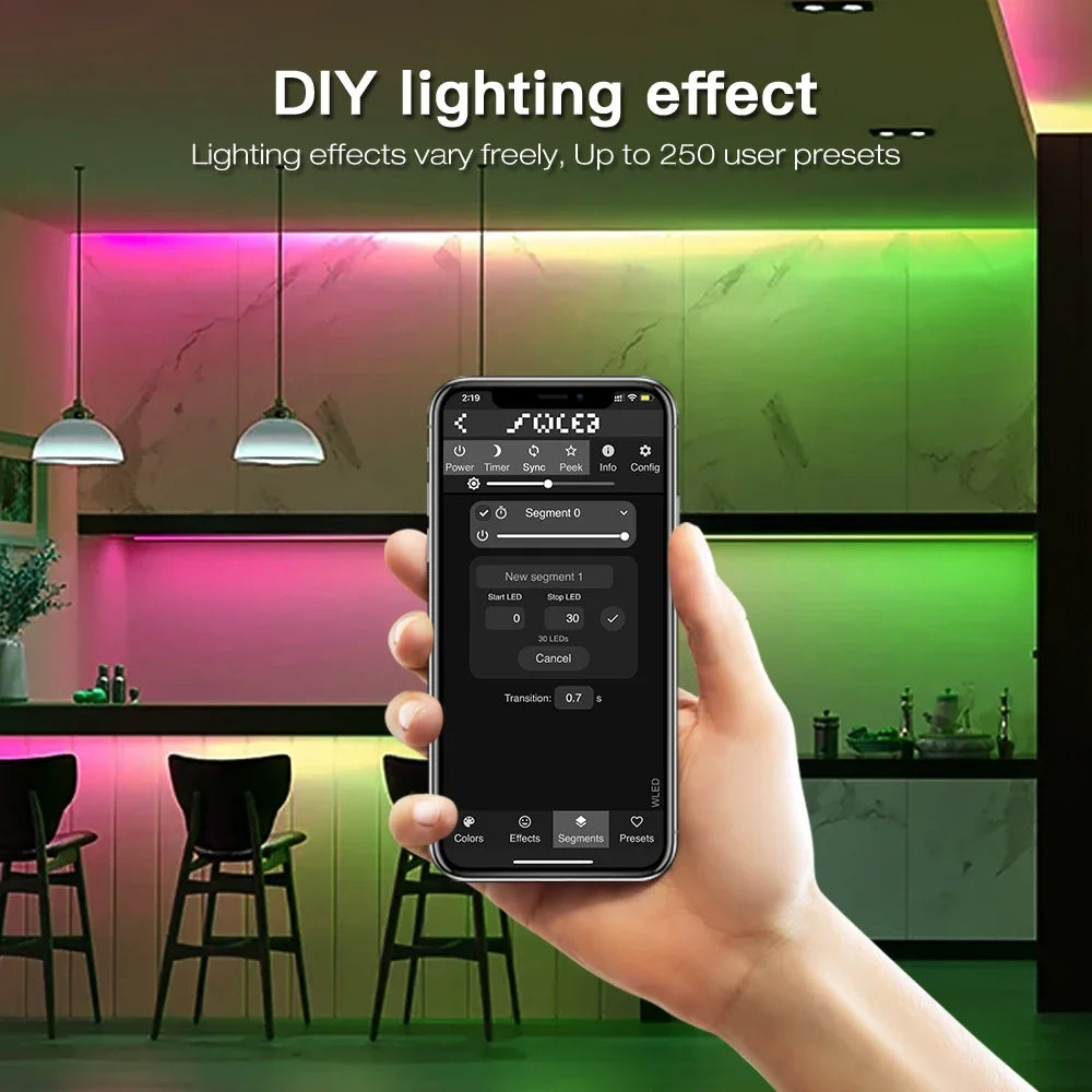 GLEDOPTO ESP32 WLED LED Controller RGBIC LED Strip Light Dynamic Lighting IR Switch Sensor Gesture-Aware Trigger WS2811 SK6812