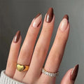 24Pcs Manicure Wearable Fake Nails Ballerina Removable Coffin Fake Nails Finished Women Girls Almond False Nails Art Decoration