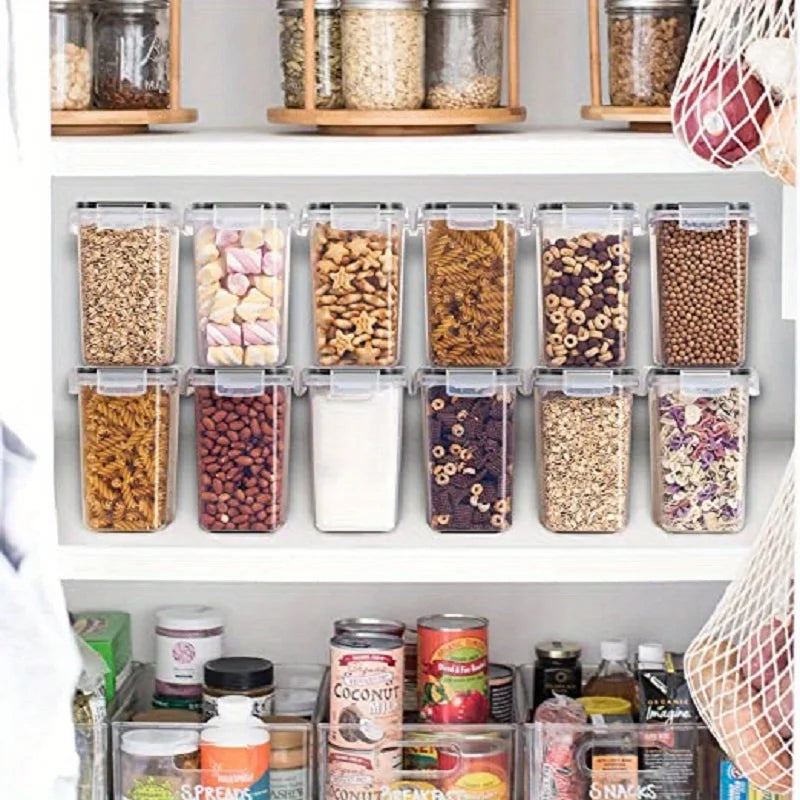 6Pcs Airtight Food Storage Containers Kitchen Pantry Storage Containers For Sugar, Flour And Baking Supplies Kitchen Accessories