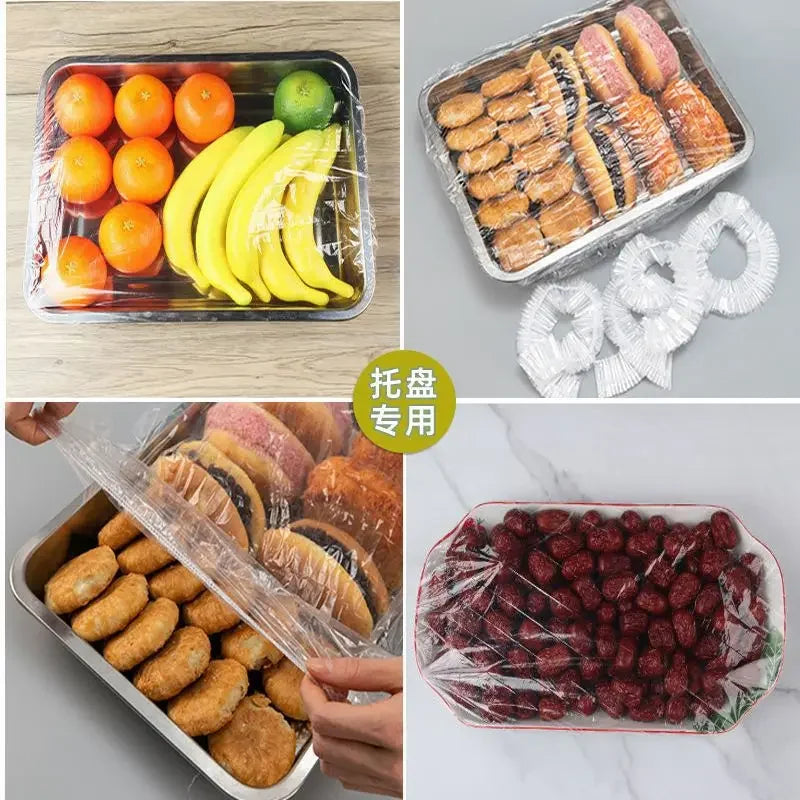 120/70/52CM Disposable Kitchen Accessory Food Cover Storage Bag Saver Dust Food Grade Fresh Lids Elastic Shower Headgear Cover