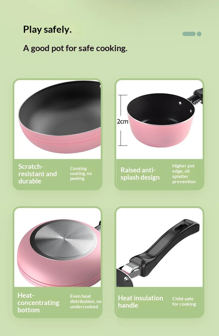 Wholesale Mini Electric Cooktop Kids Real Cooking Pretend Play Kitchen Toy Full Set With US UK EU Plug For Girls Role Play Game