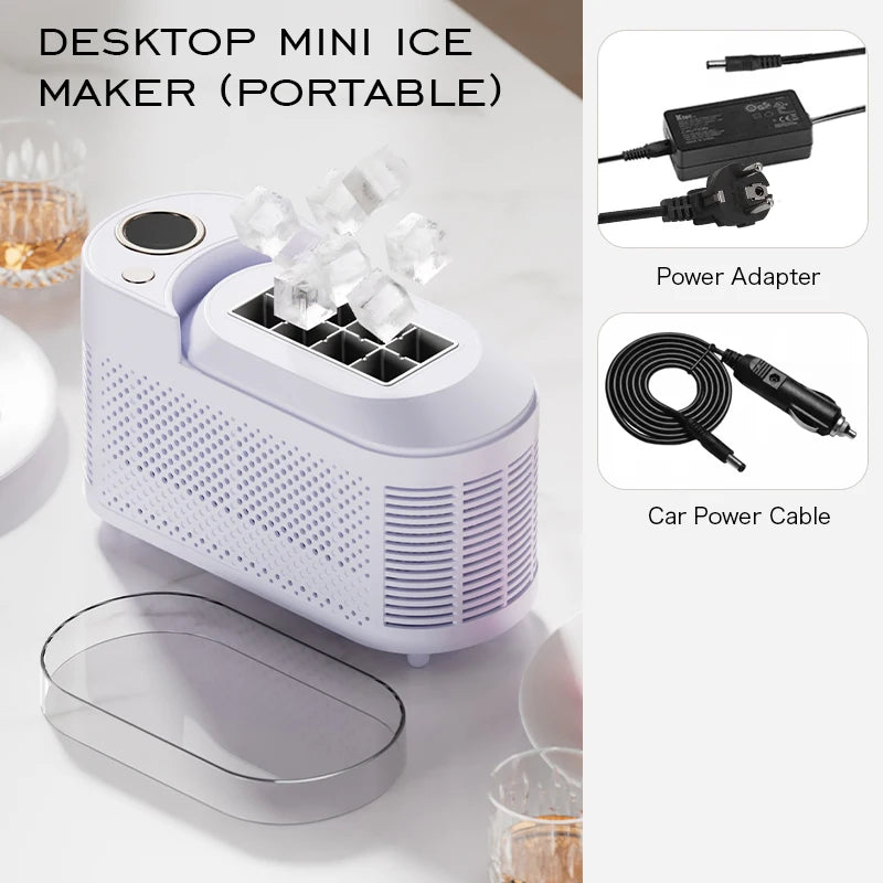 Mini Ice Maker Machine Portable Countertop Ice Cube Maker for Home Office Camping Car RV Small Ice Making Machine 12V 220V