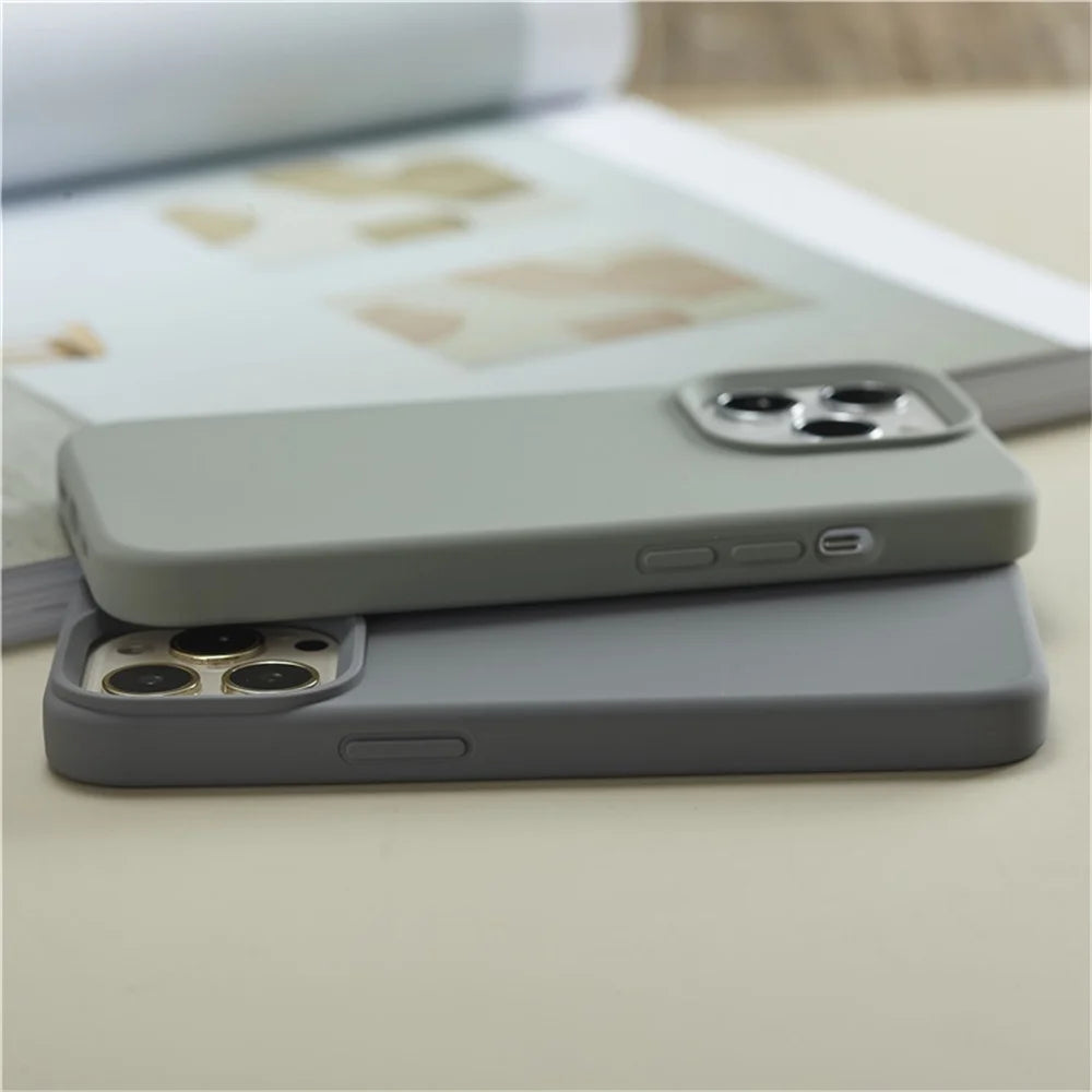 Soft Smooth Protector Shockproof Back CoverFor iPhone 16 Pro Max 15 14 11 12 13 Mini 7 8 Plus XR XS Candy Color Phone Case