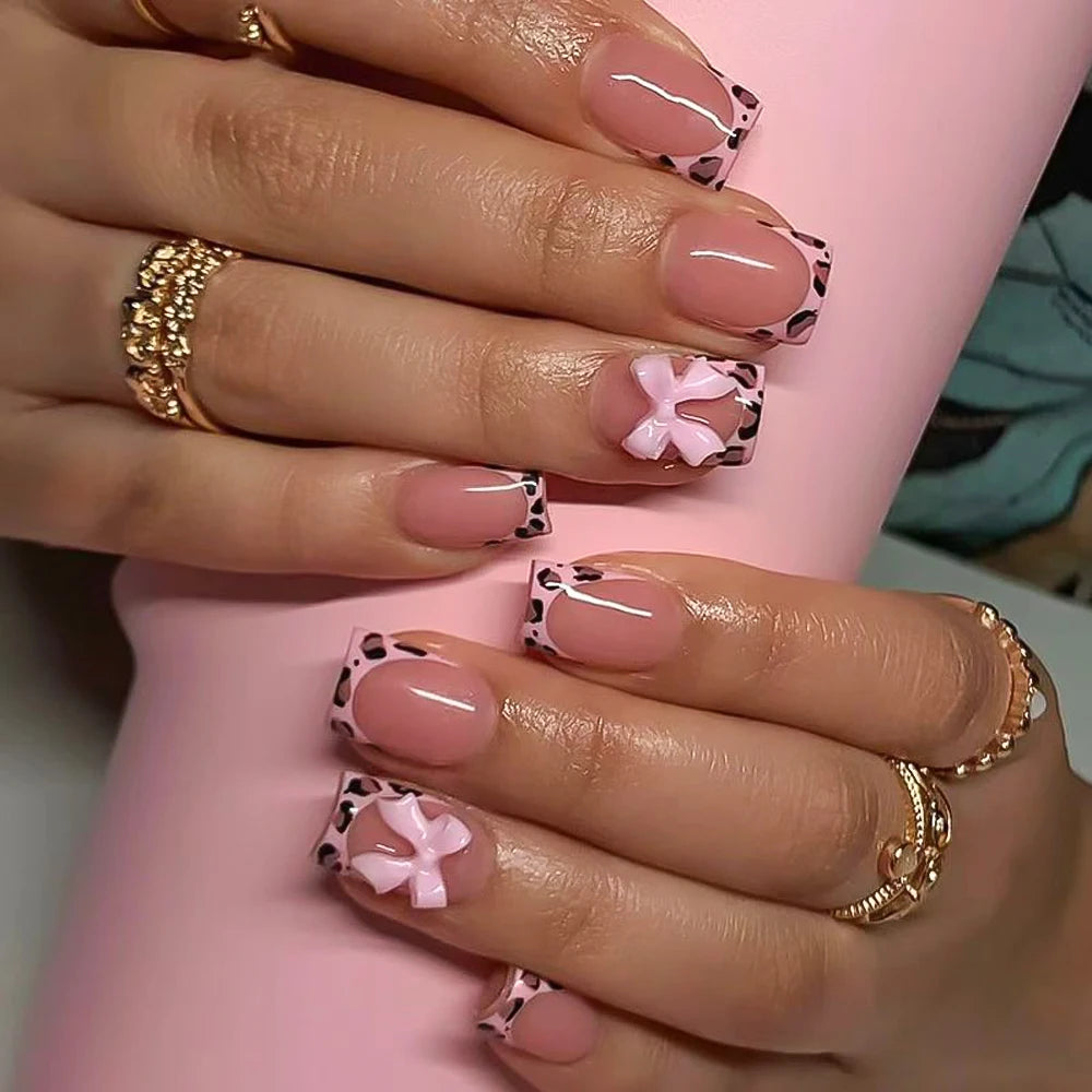 24Pcs Retro Flower Long Coffin French Fake Nails Caviar Bead Floral Gold Hollow Design Press On Nail Tips Y2k Acrylic 2030