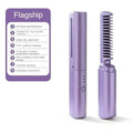 Wireless Hair Straightener and Curler Comb for Women USB Rechargeable Anti-Scald Portable Hair Brush for Home and Travel