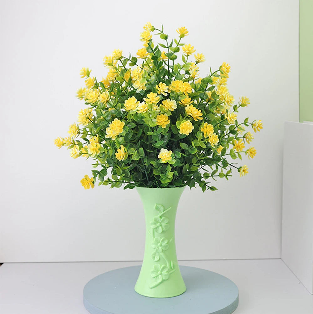 1 Bundle Artificial Flowers Outdoor UV Resistant Shrubs Plants Fake Flower Greenery for Office Kitchen Wedding Garden Decor