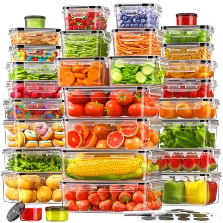 Food Storage Containers with Lids Airtight 35 Containers and 35 Lids 100% Leak Proof Meal Prep Container for Kitchen BPA-Free P