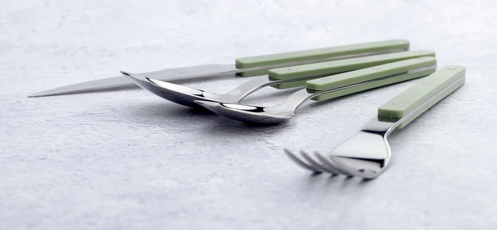 Fashionable Design Top Mirror Polishing Cutlery Sets Stainless Steel 18/8(304) ABS Handle With Rivets Silverware Set For Kitchen