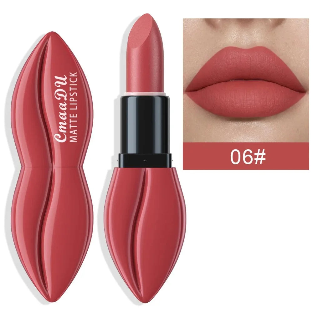 Natural Smooth Matte Waterproof Velvet Nude Lipstick Sexy Red Brown Lip Stick Pigments Makeup Lipgloss Long Lasting Profissional