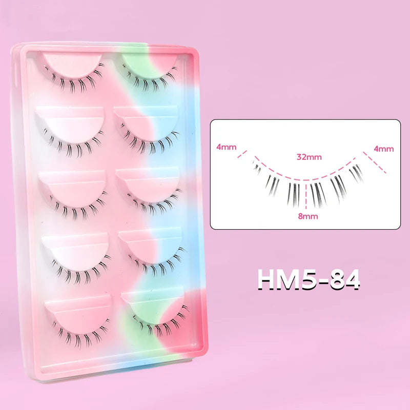 10Pairs Lower Eyelashes Pack Under Eye Lashes Soft Lower Eyelashes 100% Handmade Clear Band Manga Bottom Lashes Makeup Tools