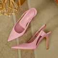 Women Sandals New Summer High Heels Closed Toe Single Sandals Thin Mid-heeled Fashion Hollow Pointed Toe Women Sandals