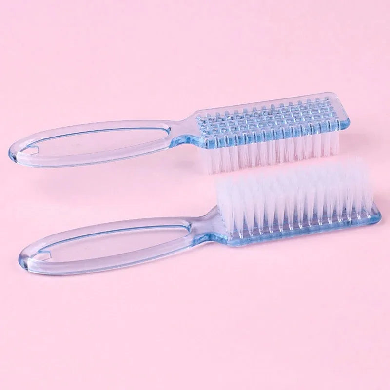 2pcs Nail Brush Cleaning Remove Dust Powder Plastic Cleaner for Acrylic UV Gel Nails Art Manicure Nail Care Accessories