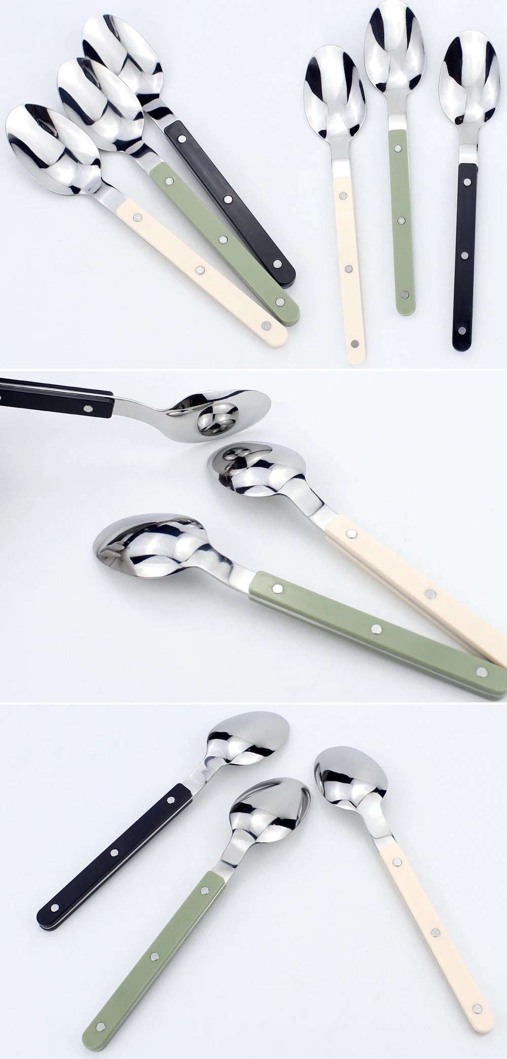 Fashionable Design Top Mirror Polishing Cutlery Sets Stainless Steel 18/8(304) ABS Handle With Rivets Silverware Set For Kitchen