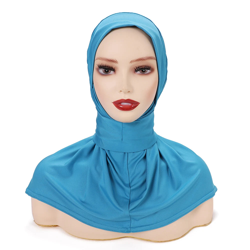 New Instant Hijab for Muslim Women Full Cover Headwraps Scarf Islam Turban Caps Ready to Wear Snap Undercap Hijab
