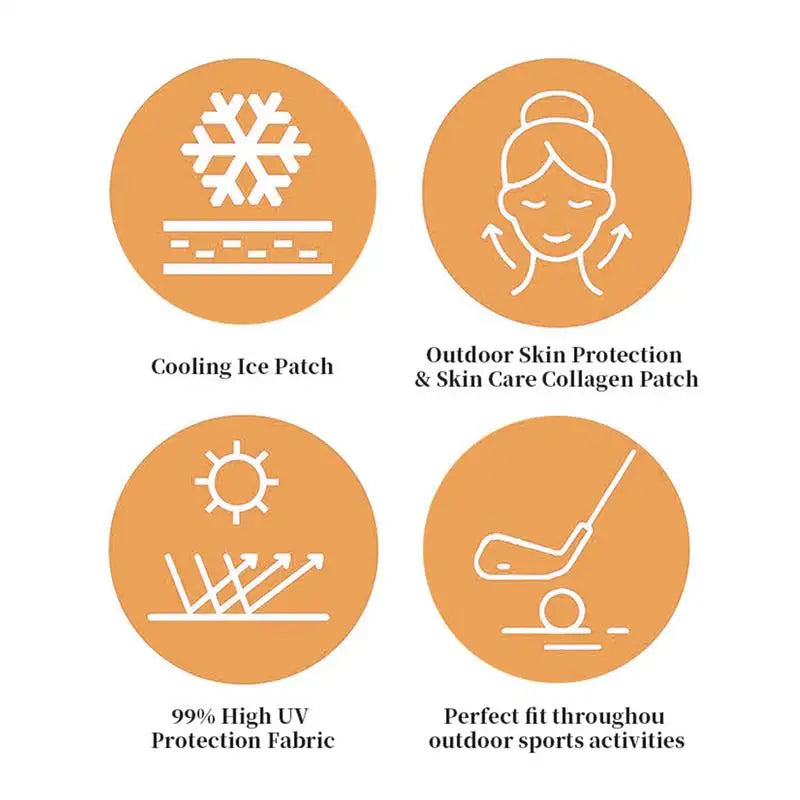 5 pair Golf Sunscreen Face Patches Anti-Sweat Moisturizing Sun Protection Stickers UV Facial Patch for Summer Outdoor Activities