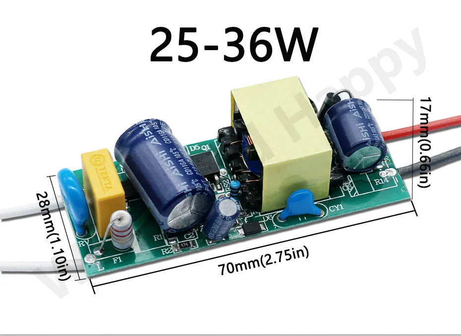LED Driver 220V LED Power Supply 1-3W 4-7W 8-12W 15W 18W 24W 25W 30W 36W 300mA with Built-In Transformer Module LED Driver Board