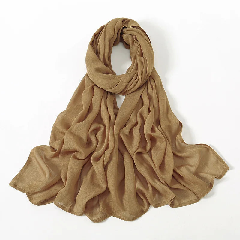 New Muslim Hijabs for Women Scarf Thin Plain Shawls Femme Musulman Soft Viscose Rayon Headscarf Islamic Turban Headband 190x85cm