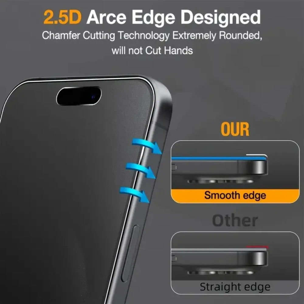 NNBILI 3pcs Full Cover Matte Privacy Screen Protector For iPhone 17 16 15 14 13 12 11 Pro Max Plus Mini X XS Anti-Peeping Glass