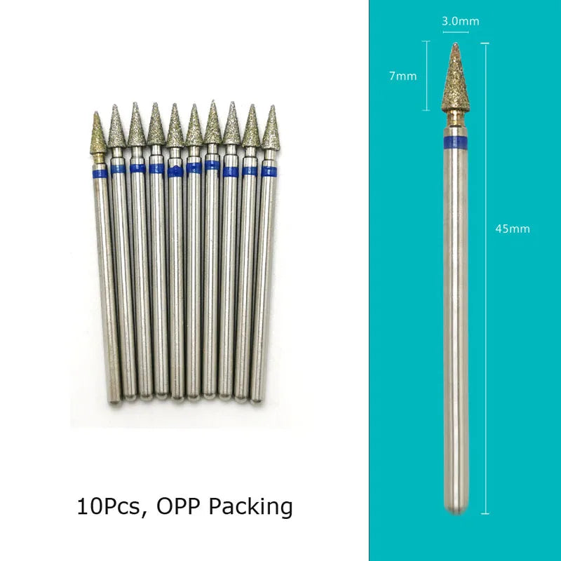 HYTOOS Nail Drill Bits Diamond Cutters for Manicure Cuticle Burr Milling Cutter for Pedicure Nails Accessories Tools