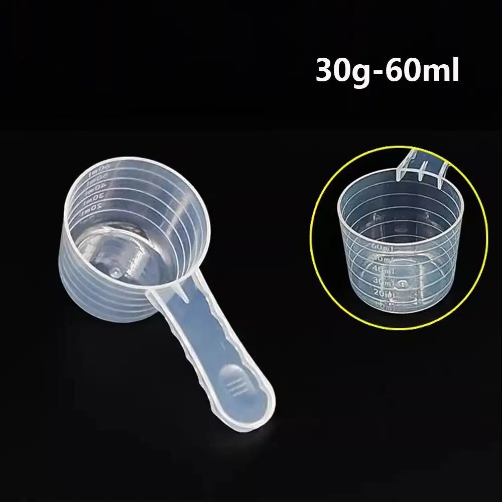 5pcs/set Transparent Plastic Spoon Measuring Flat-bottomed Spoon with Scale Useful Kitchen Baking Measuring Spoon