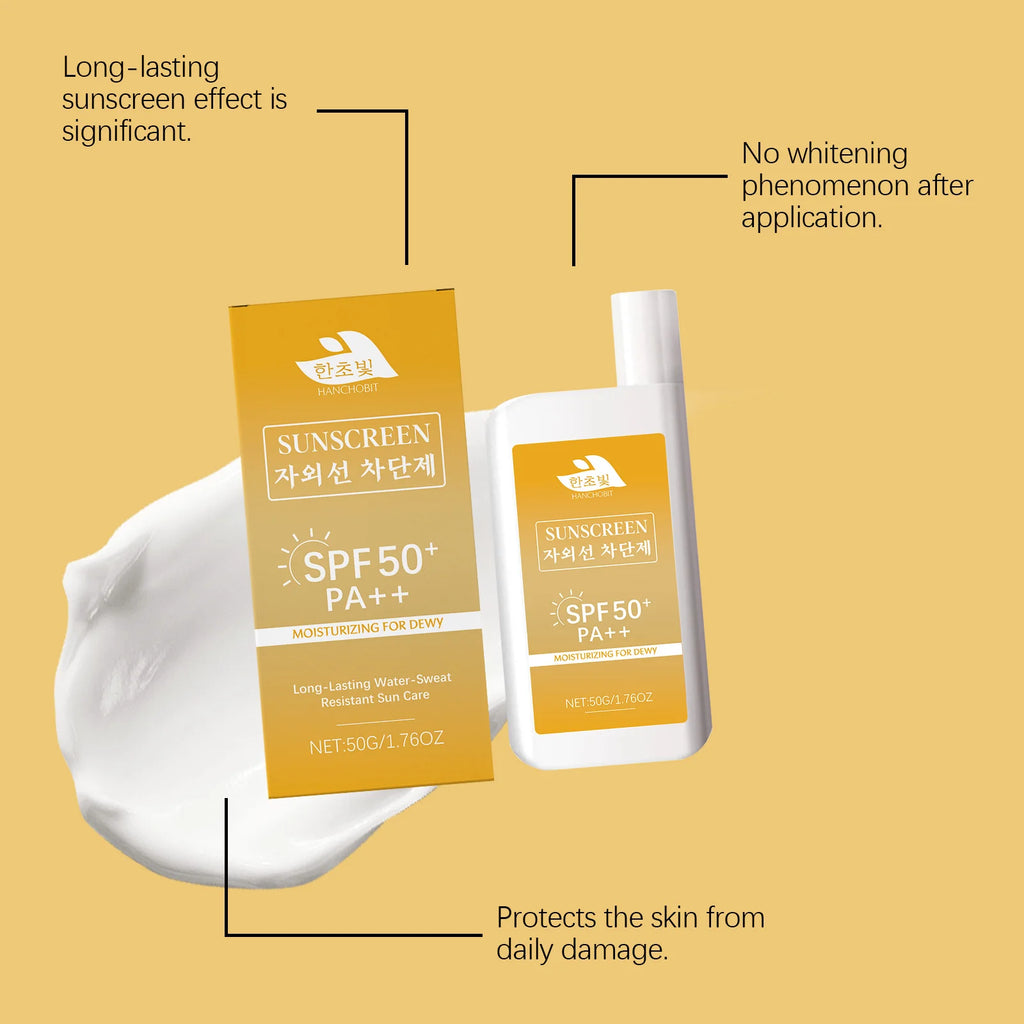 Lightweight Hydrating Sunscreen SPF 50++ Long Lasting UV Protection Fast Absorb No Sticky Oil Control Refreshing Sunblock Lotion