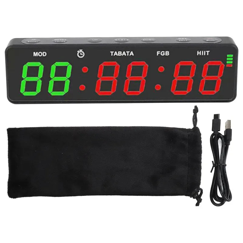 Fitness Digital Timer Gym Timer Clock HIIT Mode Portable Countdown And Count Up Rechargeable Stopwatch Magnetic For Boxing