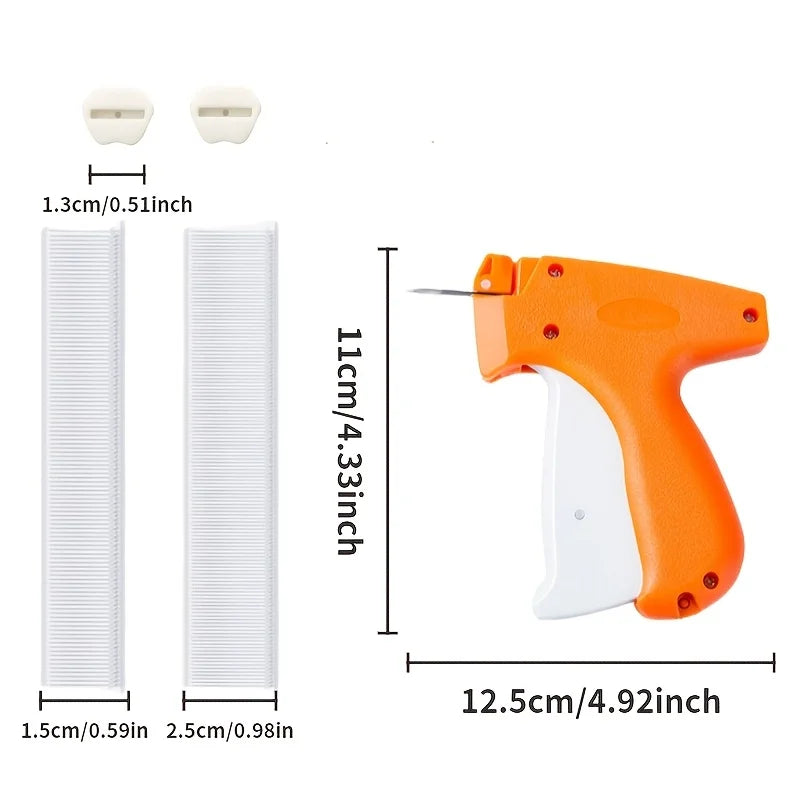 Orange Tagging Gun with 48 Silicone Buckles & 550 Plastic Needles No Needle Safe for Fabric Labeling Retail Warehouse Inventory