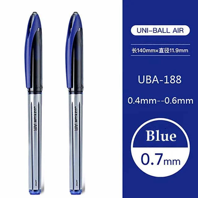 Japan Uniball Gel Pen AIR Straight Liquid Signature Pen UBA-188 Black Technology 0.5/0.7mm Free Writing School Supplies