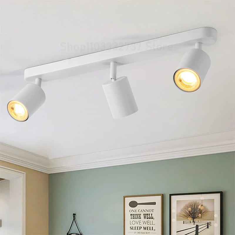 Modern GU10 LED Study Ceiling Lights Kitchen Fixtures Dining Room Background Decoration Lampshade Adjustable Stairs Aisle Lamp