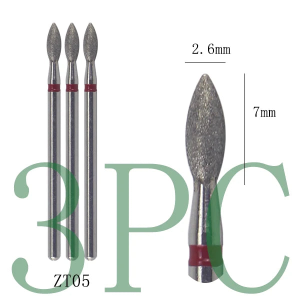 Diamond Nail Drill Bits, 3/32 Inch Cuticle Bit for Nail Drill,Drill Nails Manicure Pedicure Remover Tools for Acrylic Gel Nails