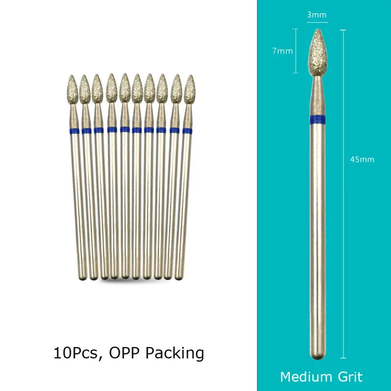 HYTOOS Nail Drill Bits Diamond Cutters for Manicure Cuticle Burr Milling Cutter for Pedicure Nails Accessories Tools