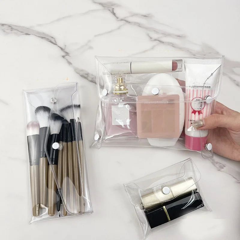 Makeup Bag Clear Organizer Cosmetic Bags Travel Portable Brush Case Storage Set PVC Transparent Pen Bath Toiletry Wash
