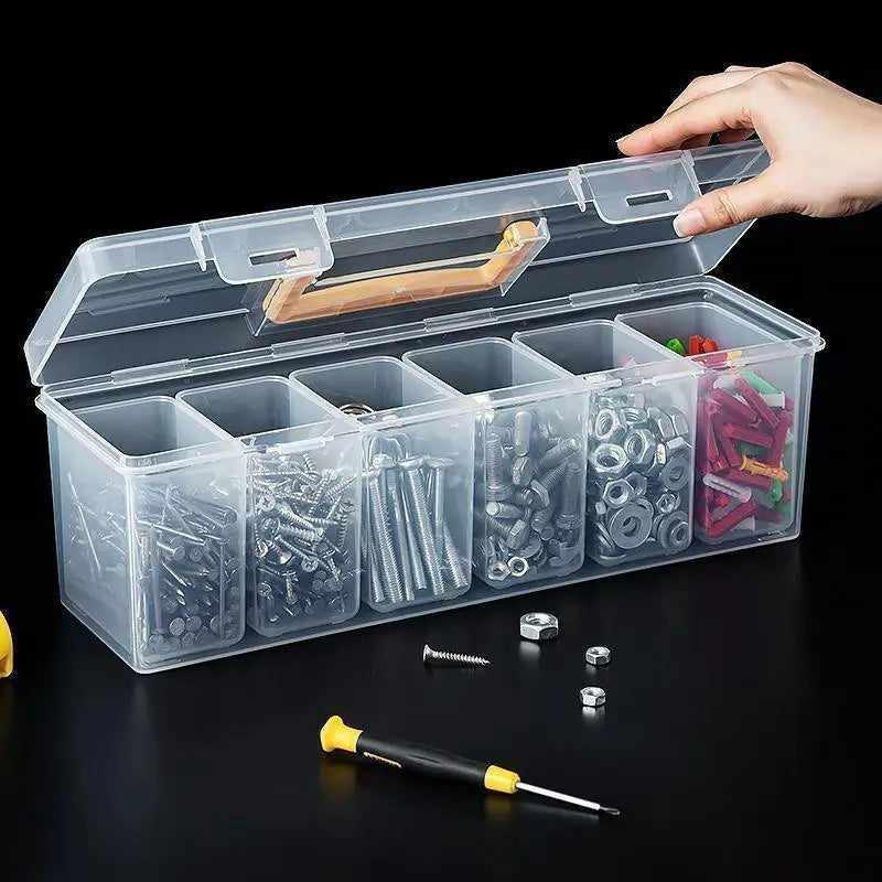 Hardware Tool Storage Box, Multi-Compartment Transparent Tool Organizer, Screw And Accessory Sorting Box, Household Screw, Wrenc